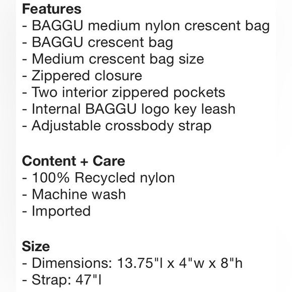 Baggu Checkered Medium Crescent Bag Blue & Dark Brown NEW NWT LAST ONE - Picture 5 of 5